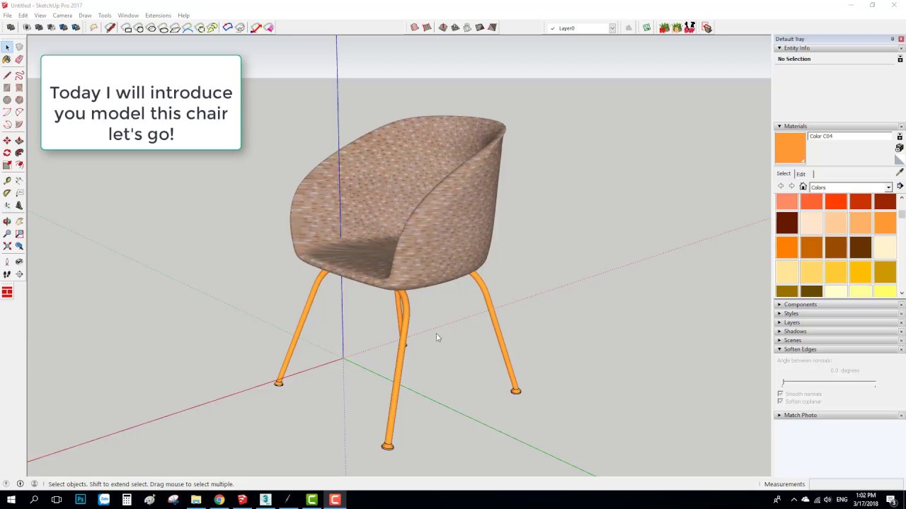 Model chair by sketchup