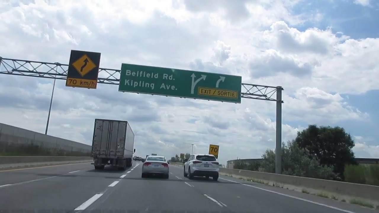 Highway 401 West, Highway 409 West to Terminal 1, Toronto Pearson International Airport, Ontario.