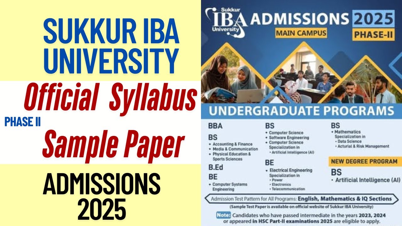 Official Syllabus | Sample Paper Phase 2 IBA Direct Test Sukkur IBA university admission #sukkuriba