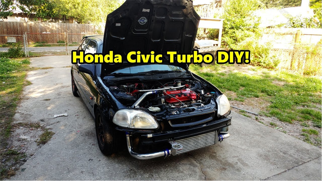 Honda Civic DIY Ebay Emusa Turbo kit install start to finish!