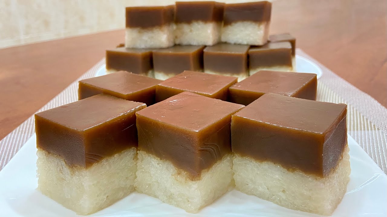 Kuih Seri Muka Gula Merah Sukatan Cawan