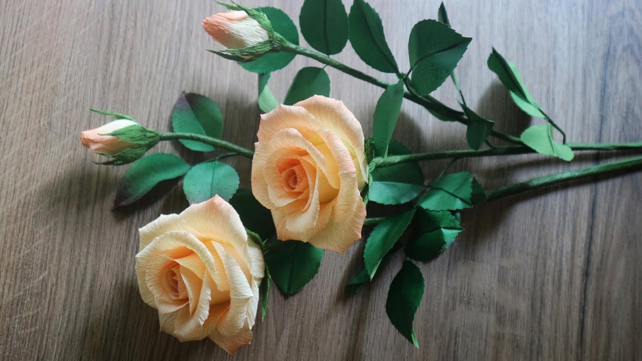 Cách làm hoa hồng ghép cánh bằng giấy nhún/ oaihuong handmade