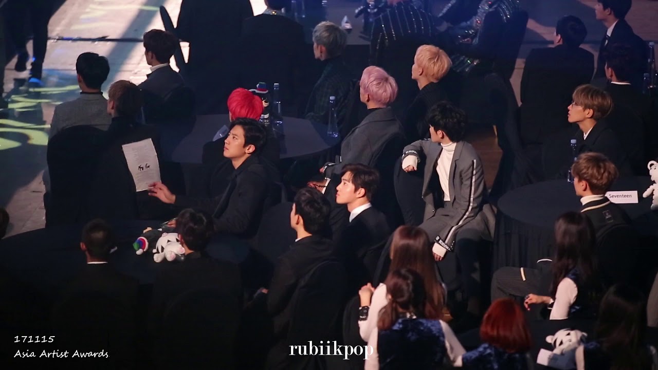 171115 AAA - EXO, Seventeen react to DIA's 굿밤  (Asia Artist Awards)