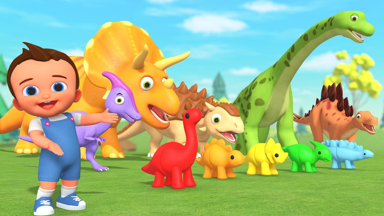 Learn Dinosaur Names & Colors | Baby Plays Fun Dino Matching Toys 3D Kids Toddler Educational