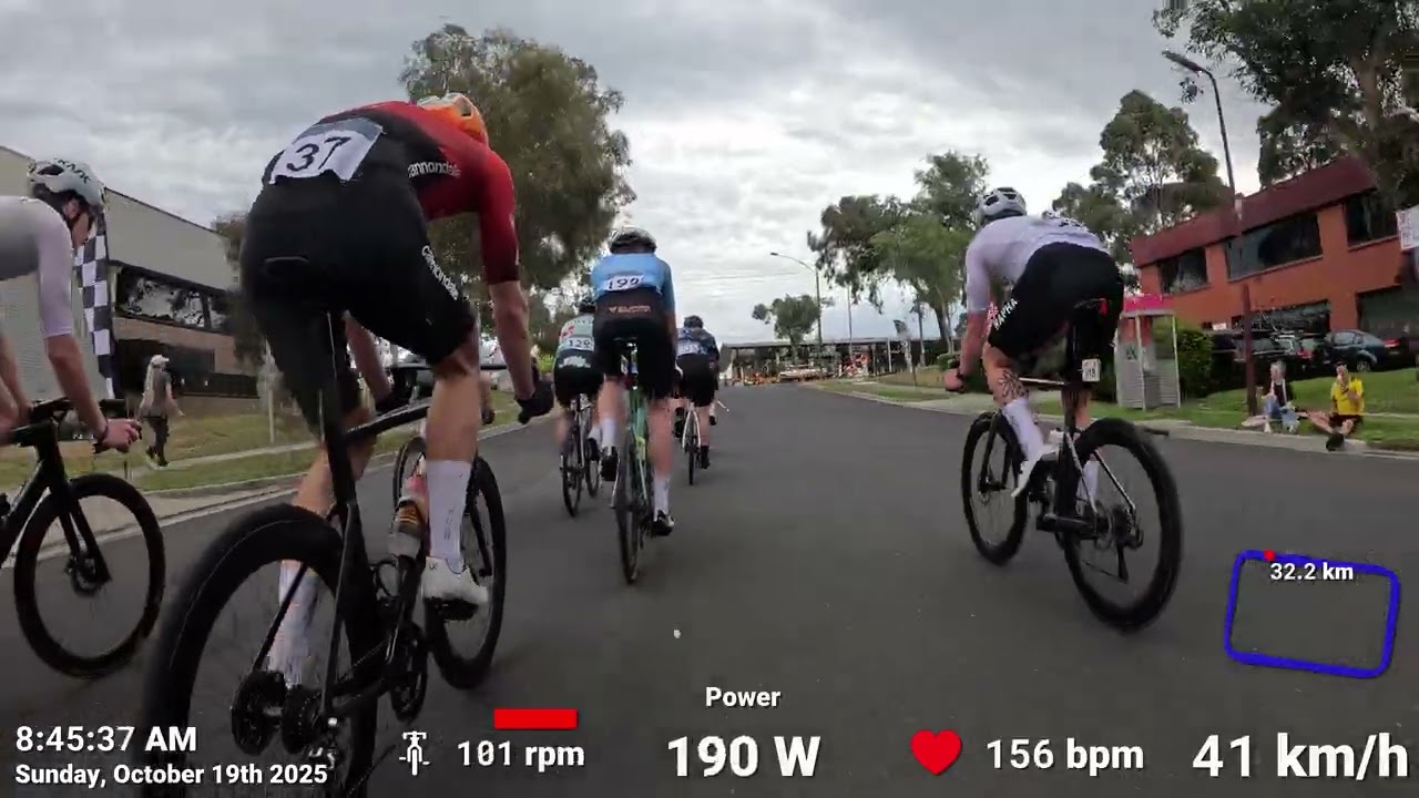 Carnegie Caulfield Cycling Club Glenvale B Grade GoPro Matt Carmichael October 19th, 2025