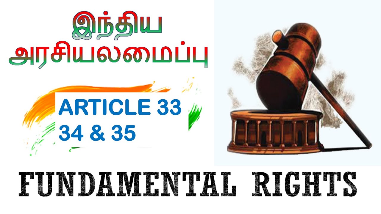 Indian Polity | Fundamental Rights | Article 33 , 34 & 35 | Tnpsc | Indian Constitution