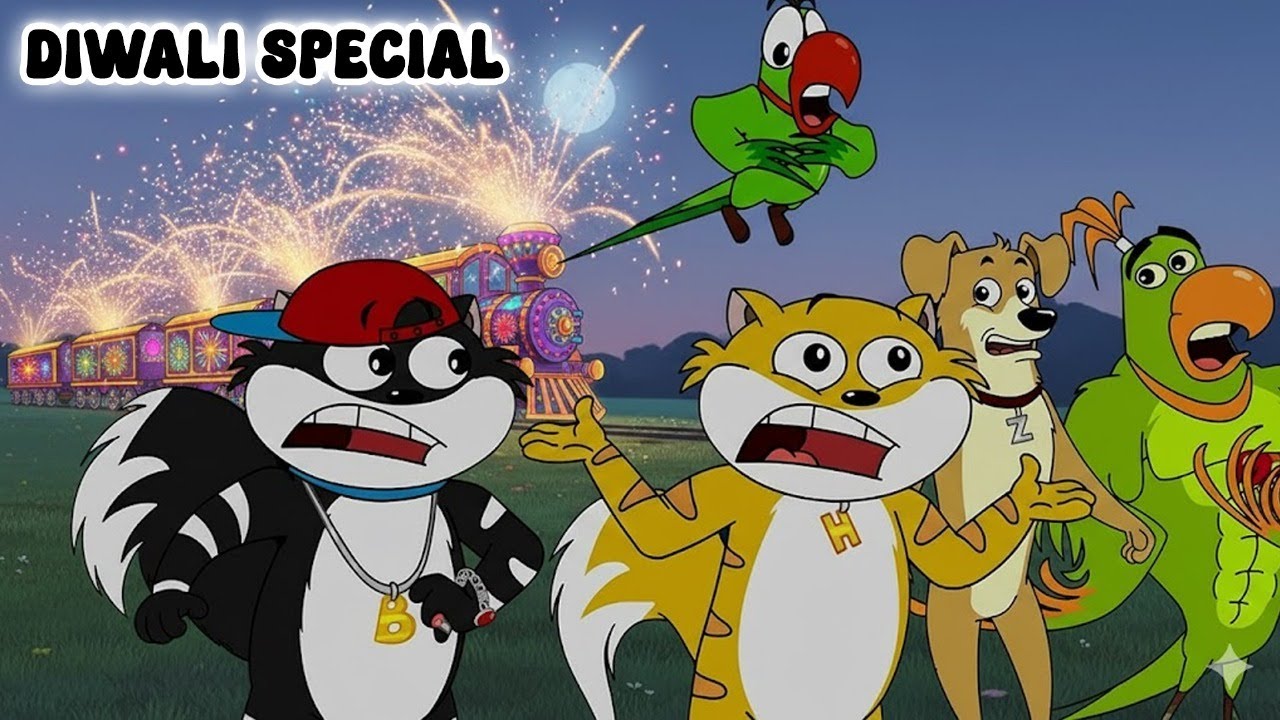 Diwali Special | Honey Bunny को दिखी जादुई पटाखों वाली ट्रेन | Movie In Hindi | Cartoon For Kids |