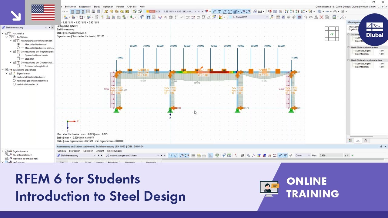 RFEM 6 for Students | Introduction to Steel Design | May 4, 2022