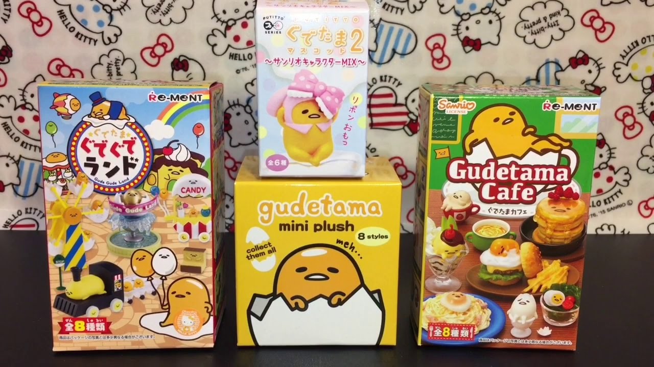 Gudetama Blind Boxes Plush Rement Gudetama Cafe Theme Park Sanrio Unboxing & Review