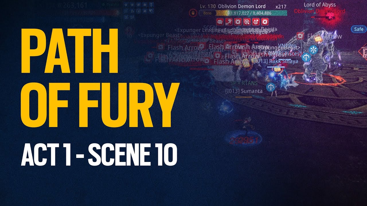 MIR4 - Path of Fury Act 1 Scene 10 | Boss Fight: Oblivion Demon Lord