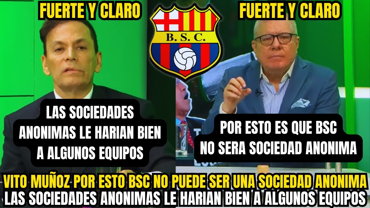 POLÉMICA EN BARCELONA SC 🚨 VITO MUÑOZ REVELA POR QUÉ EL ÍDOLO NO SERÁ SOCIEDAD ANÓNIMA