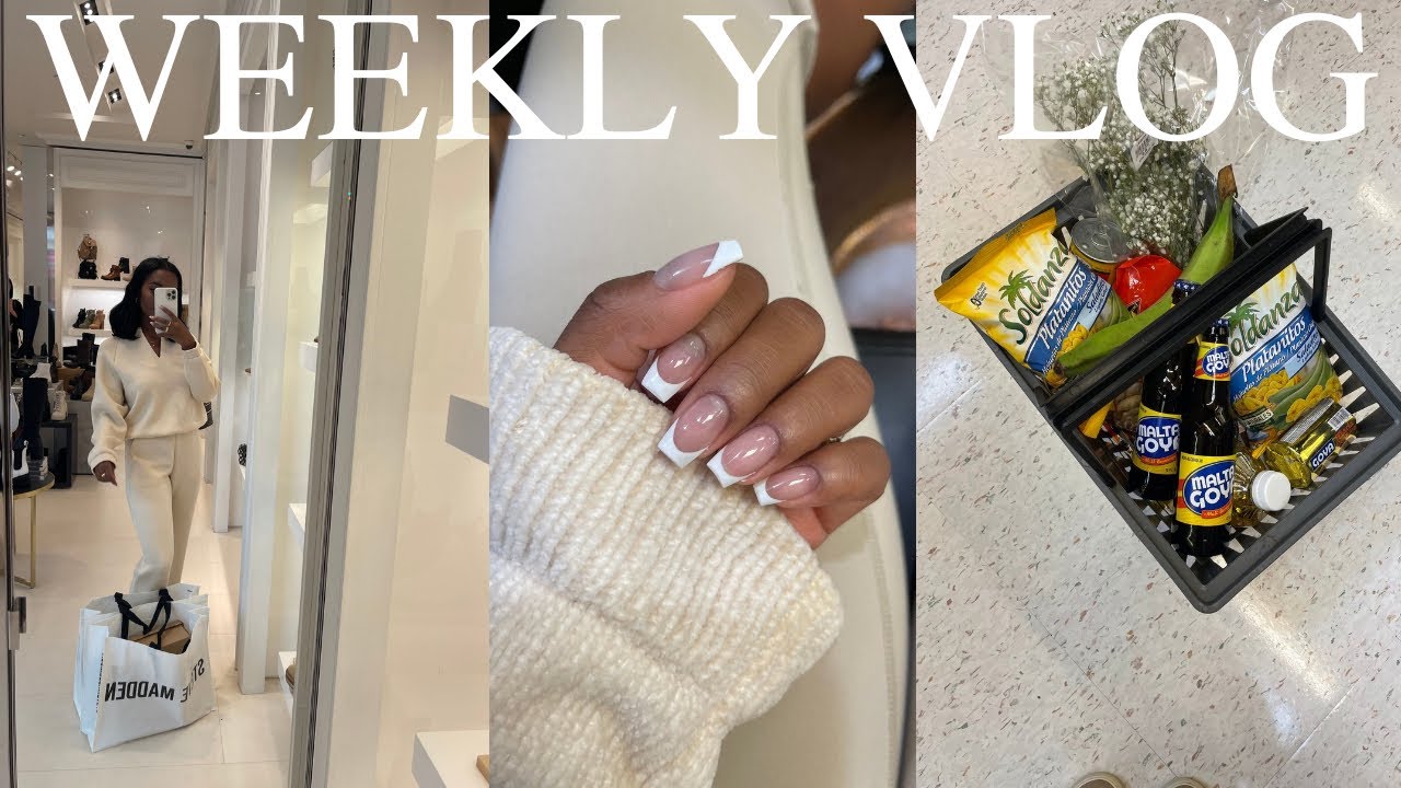 WEEKLY VLOG | shopping for fall boots, new hair/nails & caribbean grocery haul