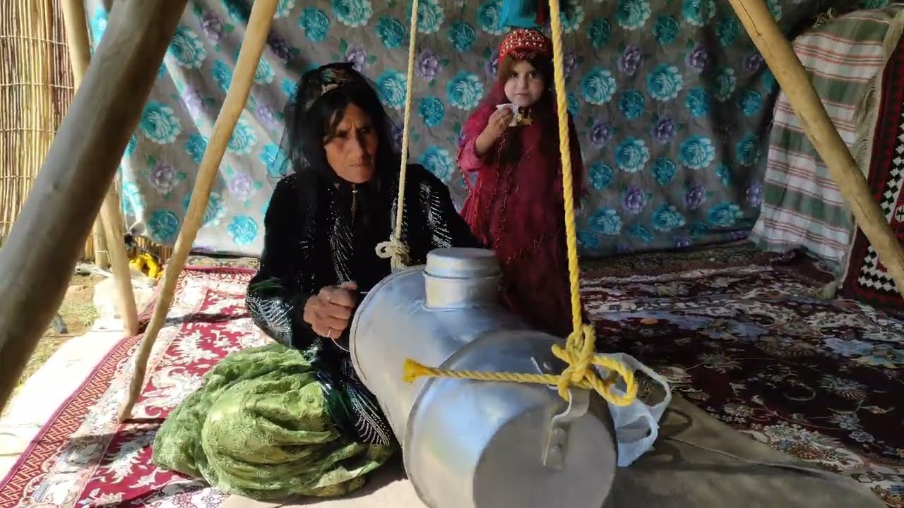 IRAN Village Cooking: Relaxing Video about Nomadic-style product with organic dairy in The Old Way!