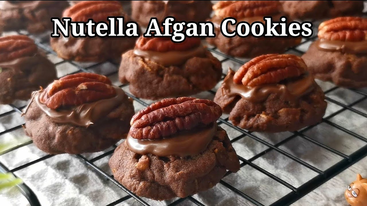 NUTELLA AFGAN COOKIES. RESEPI MUDAH & SENANG (Tanpa telur & tanpa mixer) SUPER CRUNCHY