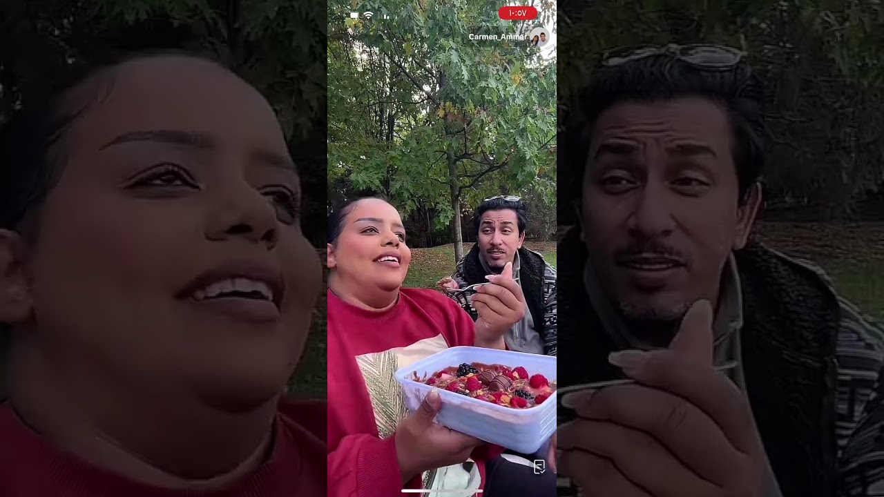 بث كارمن بالحديقه و مفاجأة عمار بحلا البودينغ🩵🦋