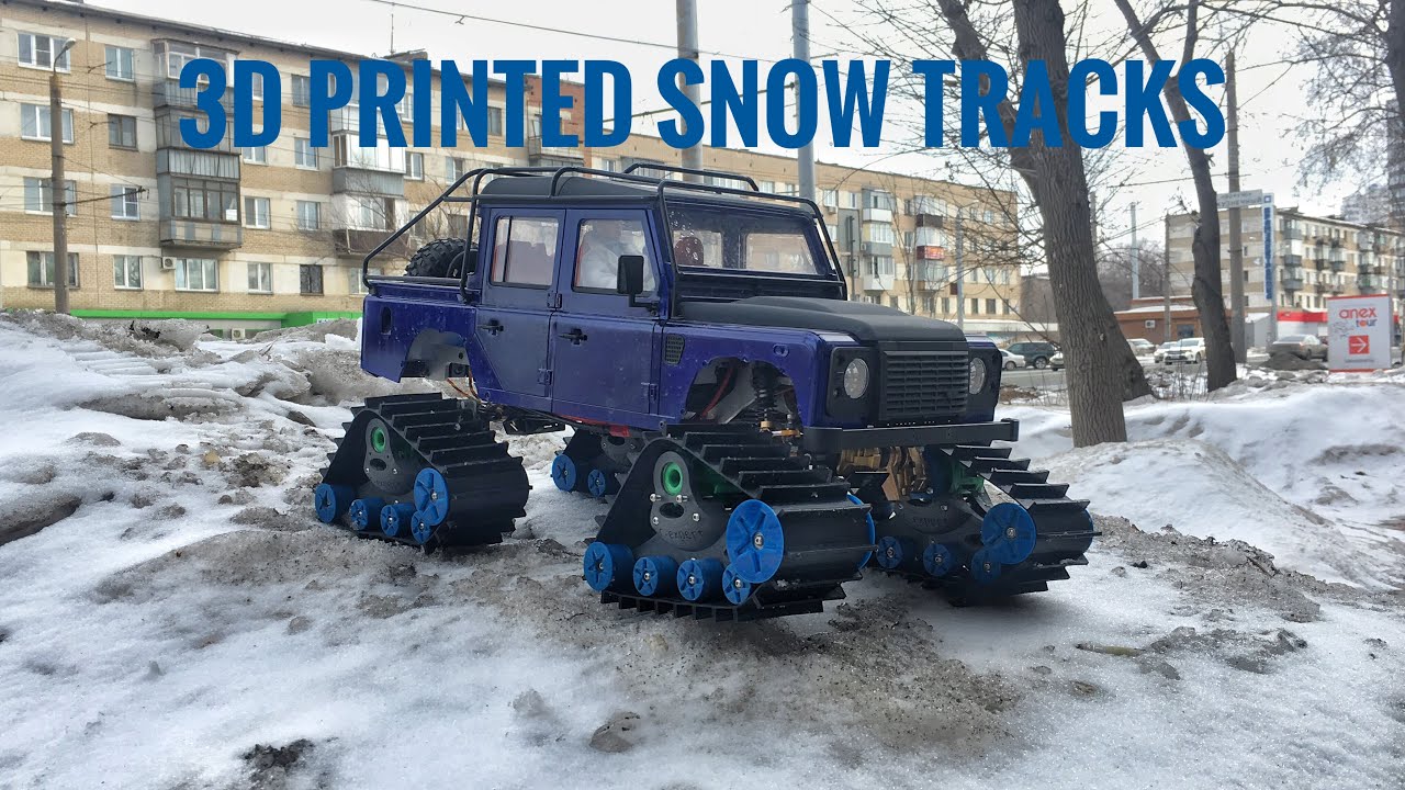 TRX4 with 3D printed snow tracks