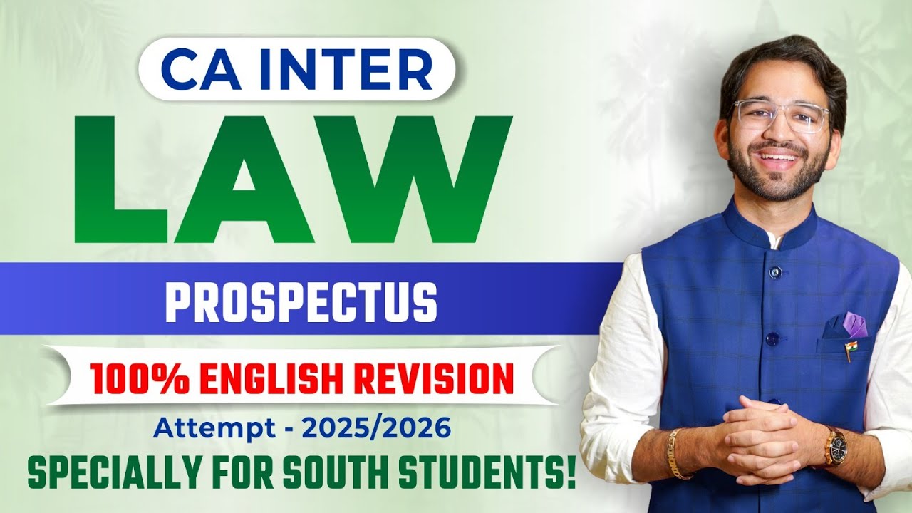 GOAT Revision Prospectus | CA Inter Law - 100% English | Sept'25 & Jan'26 | CA Shubham Singhal