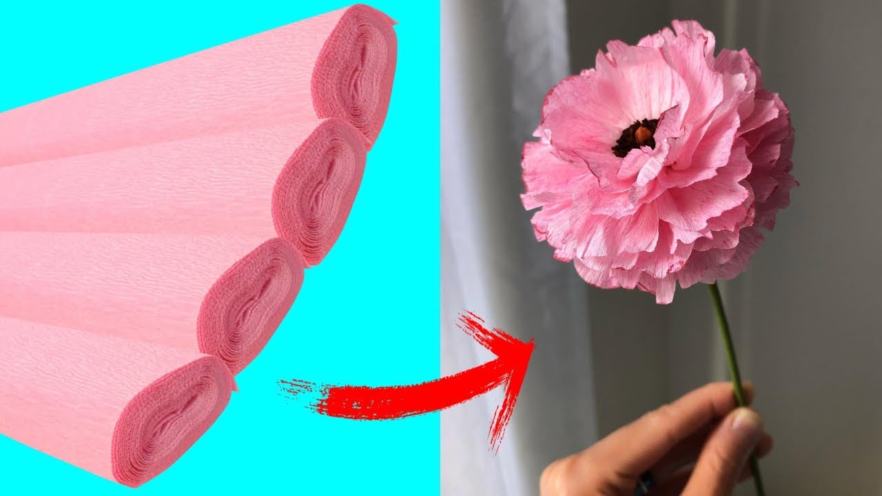POMPOM DE CREPOM | FLOR DE PAPEL CREPOM FÁCIL