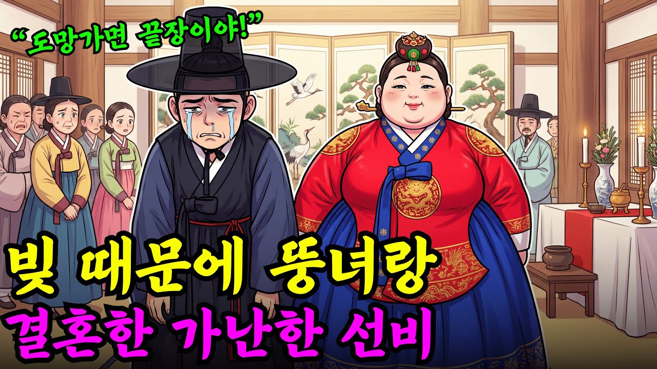 가난한 유생이 하숙비를 갚지 못해 어쩔 수 없이 뚱뚱한 여자와 결혼하게 된다 [야담, 민담, 전설, 설화, 조선야담]
