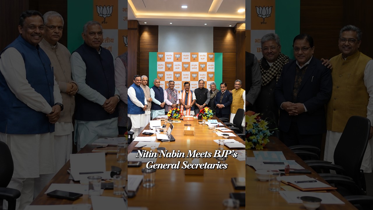 BJP Chief Nitin Nabin Meets National General Secretaries in Delhi Ahead of Upcoming Polls