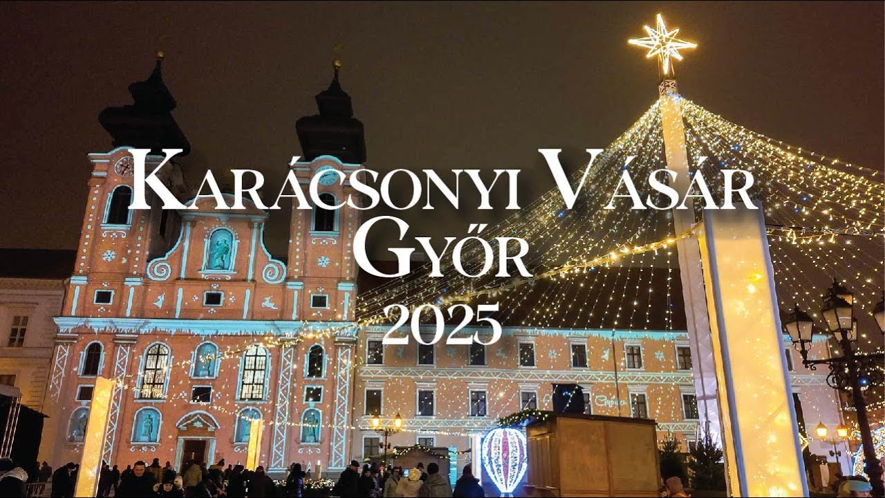 Győr Christmas Market Night Walk 🎄 Lights, Food & Ice‑Skating Ride ✨ | Séta a győri adventi vásárban