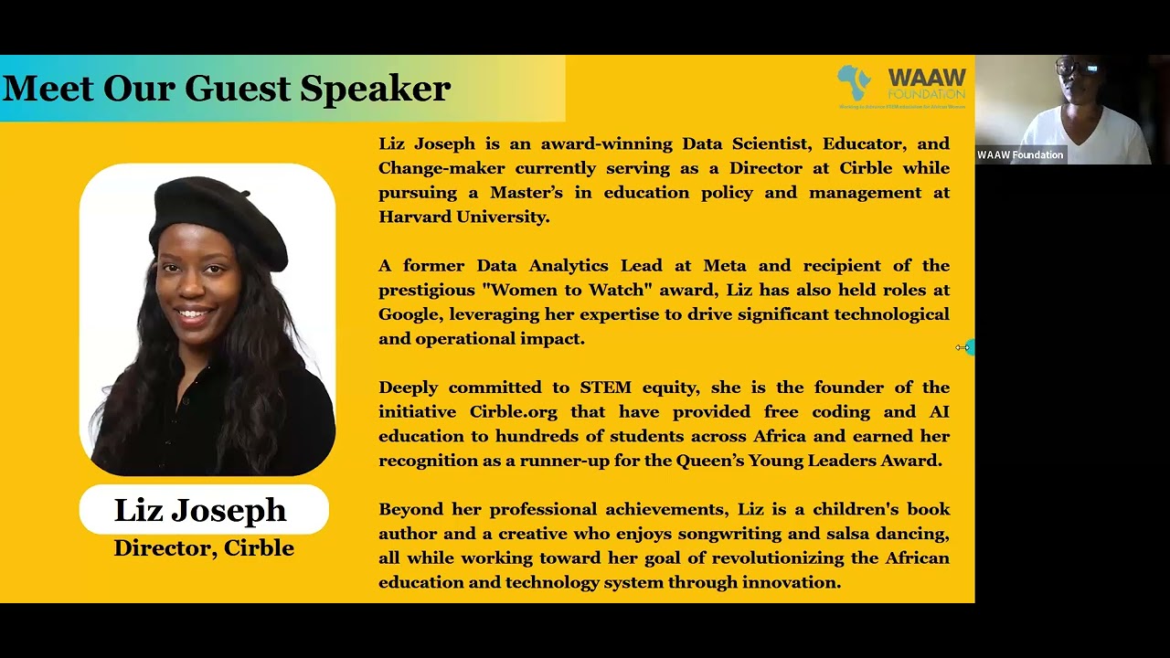 Closing the Gender Gap in STEM in Africa | February WAAW Fellows Meet-Up with Liz Joseph