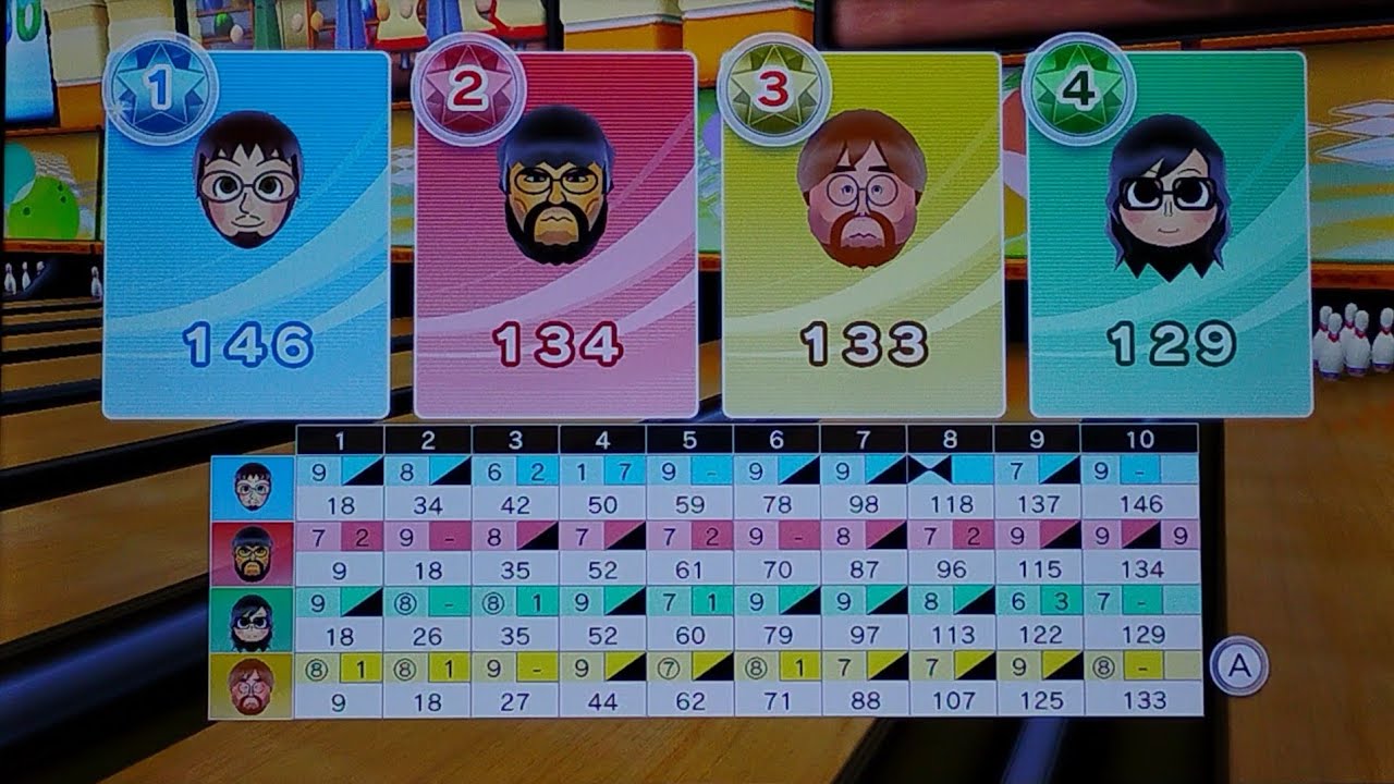 Wii Sports Club 🔟 Pin Standard Bowling 🎳 Game - Me VS Saburo (NSS) VS Chris (NSS) VS Rin (NSS)