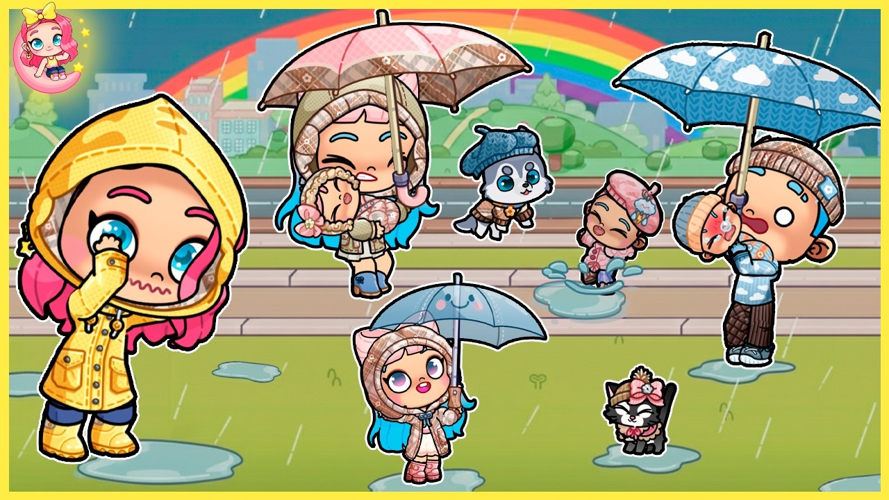 🌧️🎀 Rutina Coquette en un D&iacute;a de Lluvia | Avatar World 🏡💗 Familia Coquette