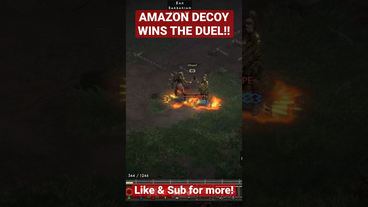 #d2r  D2R BEAR ZON WINS DUEL WITH DECOY!!