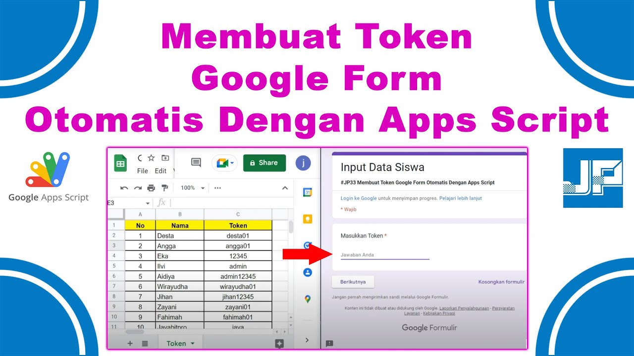 Membuat Token Google Form Otomatis Dengan Apps Script