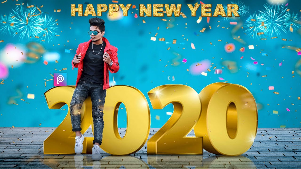 PicsArt Happy New Year 2020 Photo Editing Tutorial in picsart Step by Step in Hindi - Taukeer editz