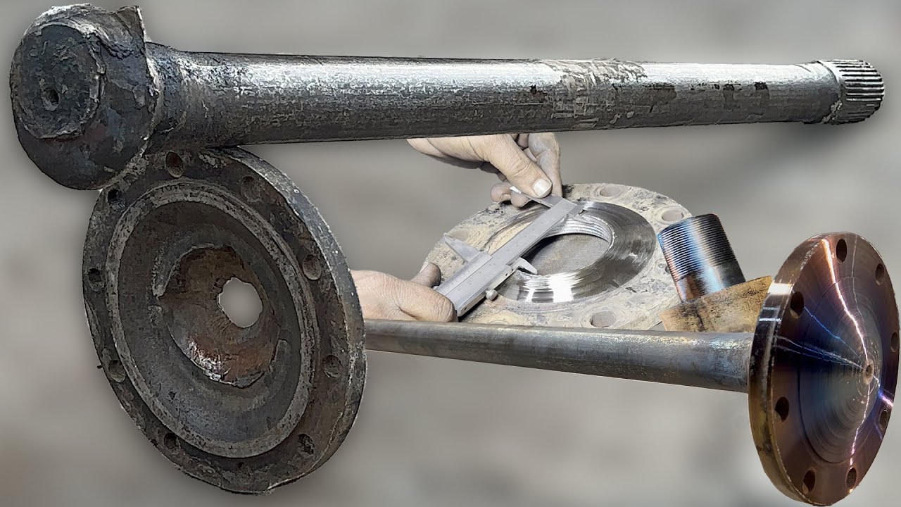Axle Fractured Near the Head - Mechanic Restores with Threads, Welding & Brilliant Repairing Method