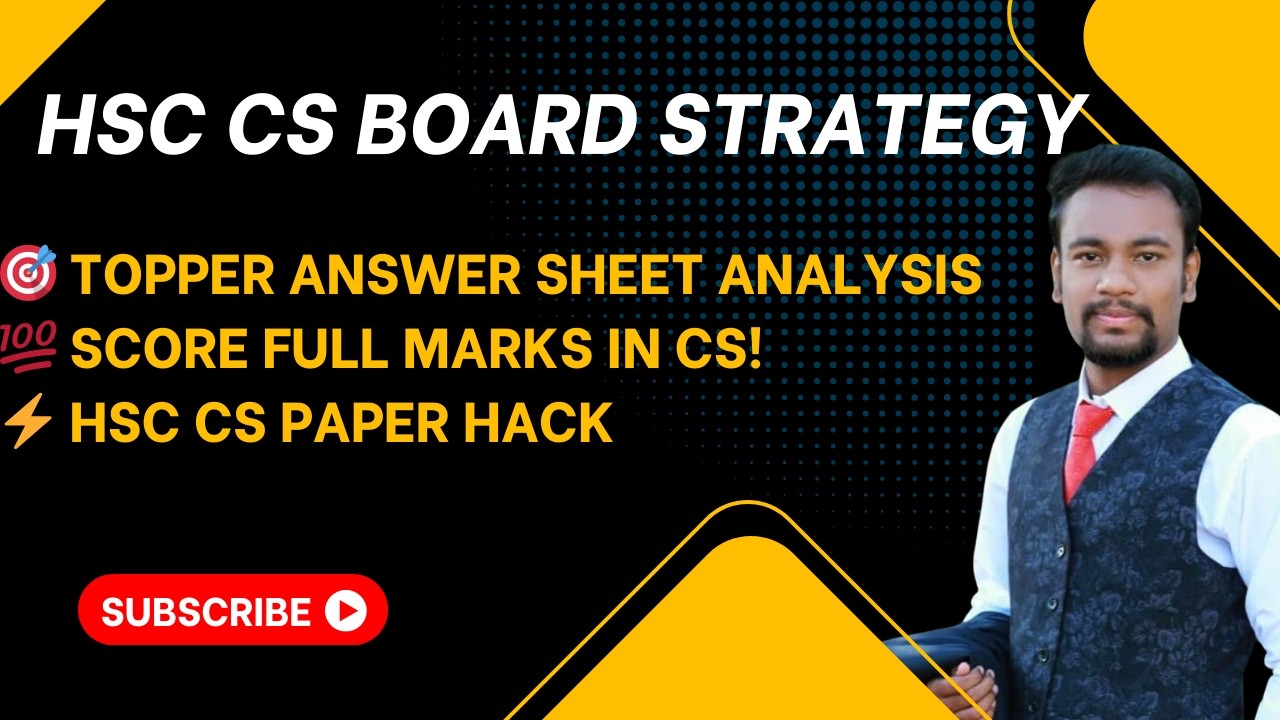How to Score 50/50 in 12th HSC Computer Science Board Exam | Topper Answer Sheet Analysis.