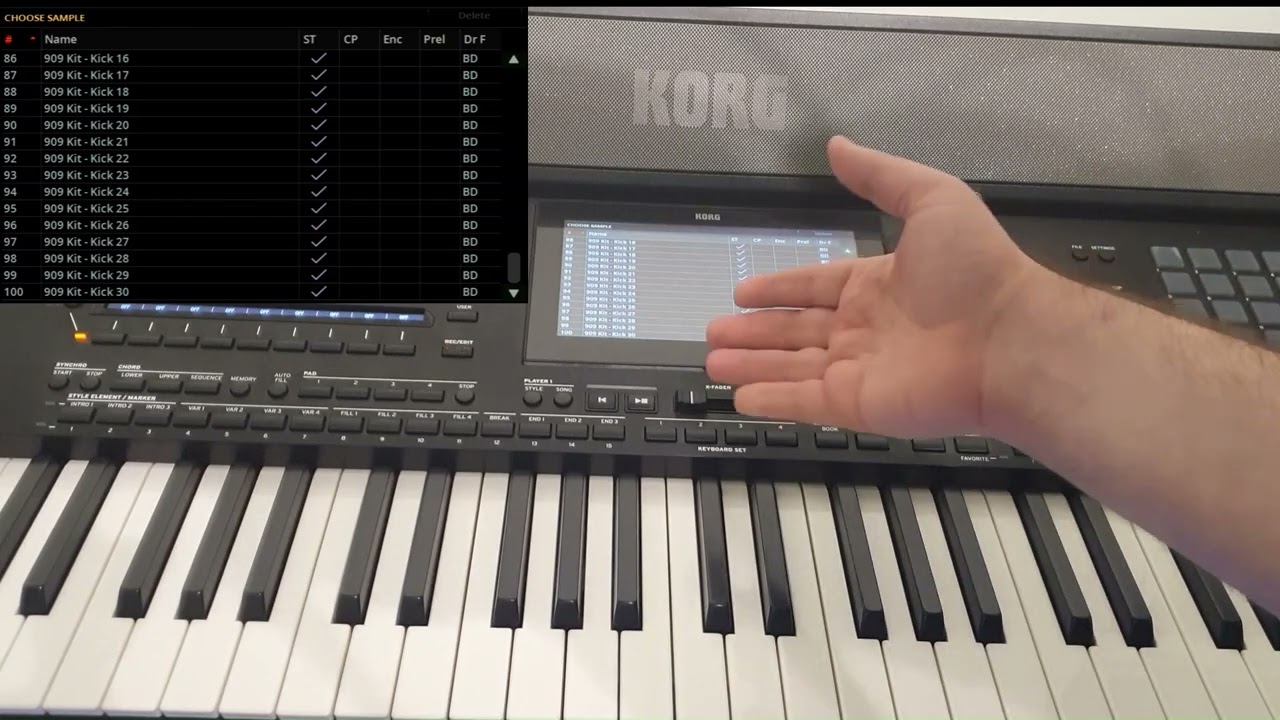 Korg Pa5x Установка пользовательских сэмплов ударных инструментов