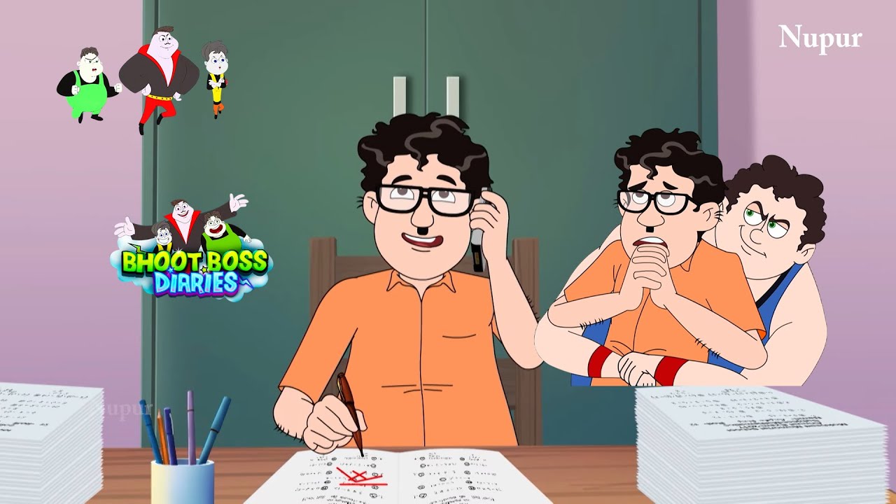 TV Addict Teacher ने किया बच्चो को फेल | Paap O Meter | Thakela Pakela | Bhoot Boss Diaries |Cartoon