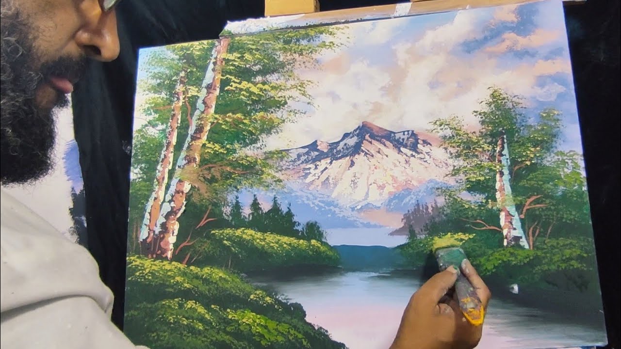 كيفيه رسم المنظر الطبيعي على القماش حصرياcanvas painting