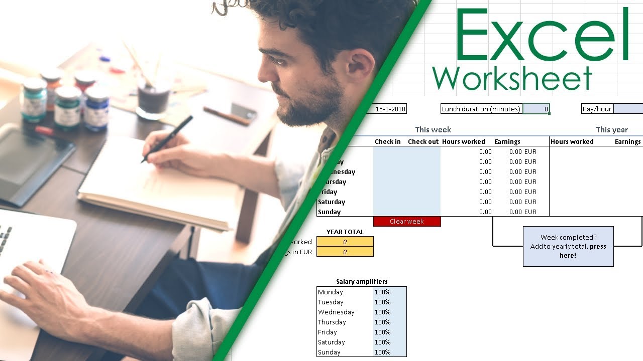 Weekly Working Hours Timesheet Calculator Excel Sheet | Spreadsheet Download