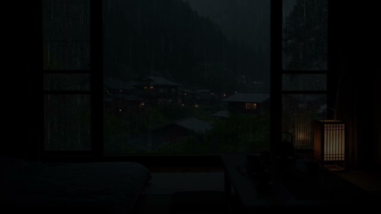 Rain Sounds in a Dark Bedroom - Relaxing Ambience for Deep Sleep, Focus, and Meditation (No Ads)