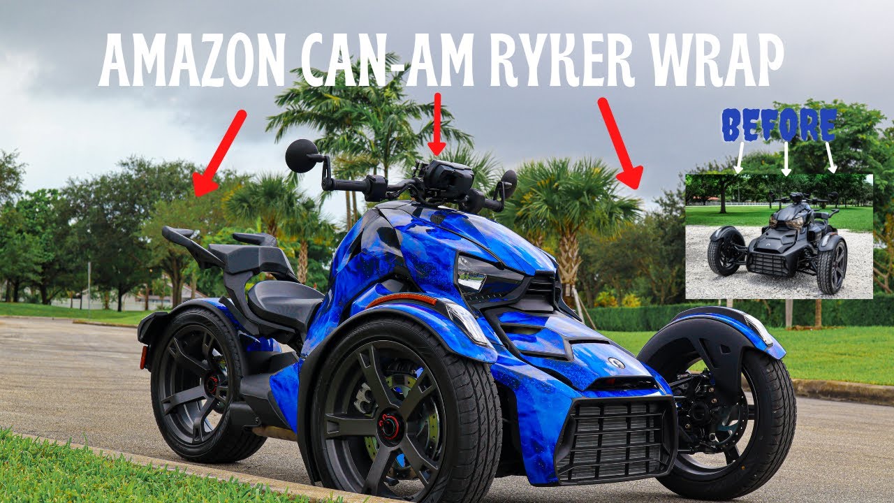 I Wrapped My CAN-AM RYKER FIRE BLUE | AMAZON CAN-AM WRAP