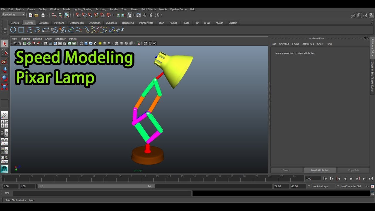 #MayaTutorial 3D Timelapse : Pixar Lamp Modeling | Maya 3d Modeling | Pixar intro light 3d model