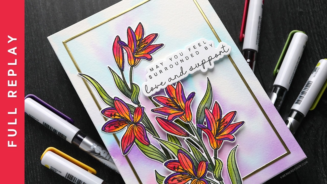 WEEKLY LIVE REPLAY - Watercoloring with Karin Markers (Long Line Lilies)