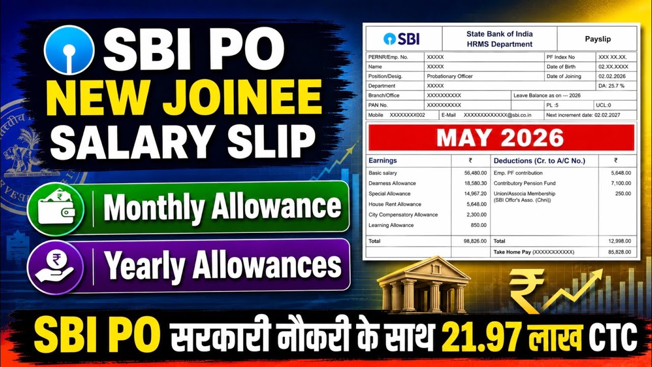 SBI PO Latest Salary Slip May 2026 | SBI PO Perks And Allowances | SBI PO Loans & Facilities 