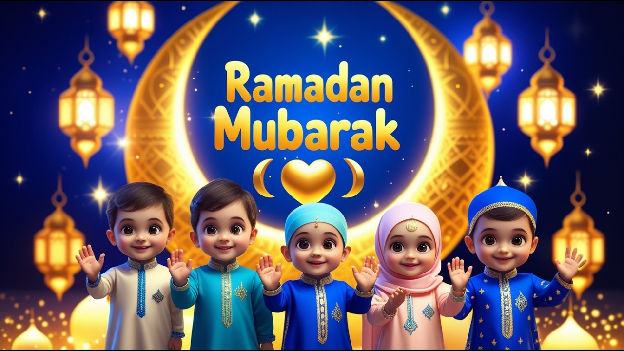 Ramadan Mubarak Nasheed for Kids 🌙 | Happy Ramadan Song | Islamic Songs for Children