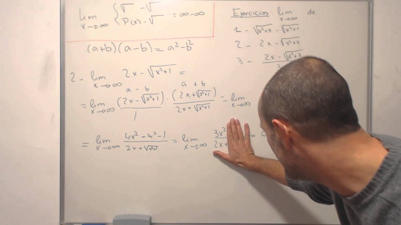 7- Limites en el infinito en funciones irracionales. Indeterminación infinito menos infinito
