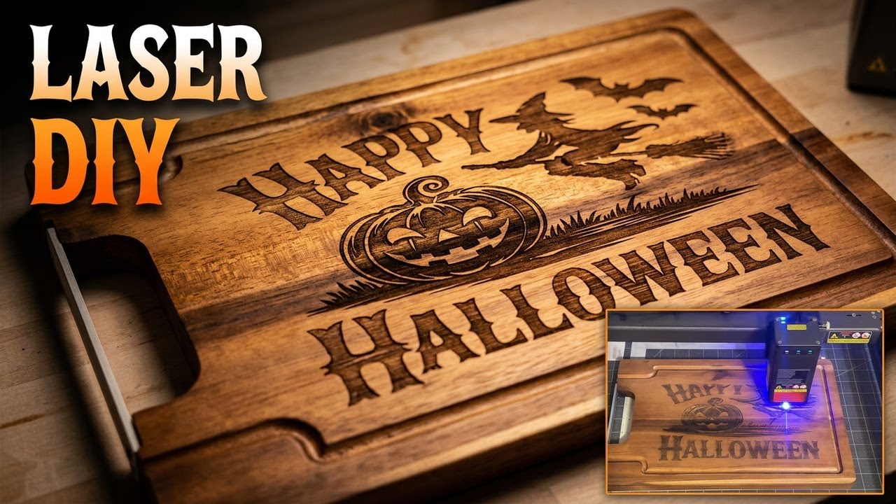 DIY Halloween Decor | Custom Laser Engraved Cutting Board