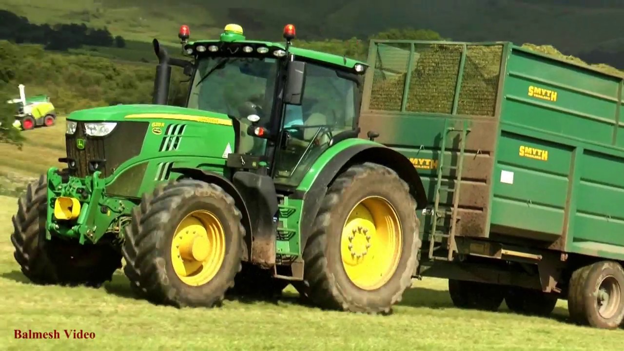 Fell Silage - Claas 950 and Six Tractors.