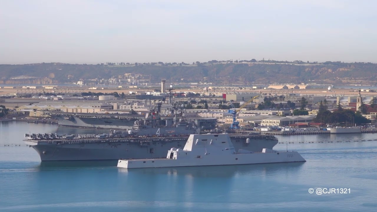 USS Michael Monsoor (DDG 1001) leaving San Diego & USS Boxer (LHD 4) heads in - November 13, 2023