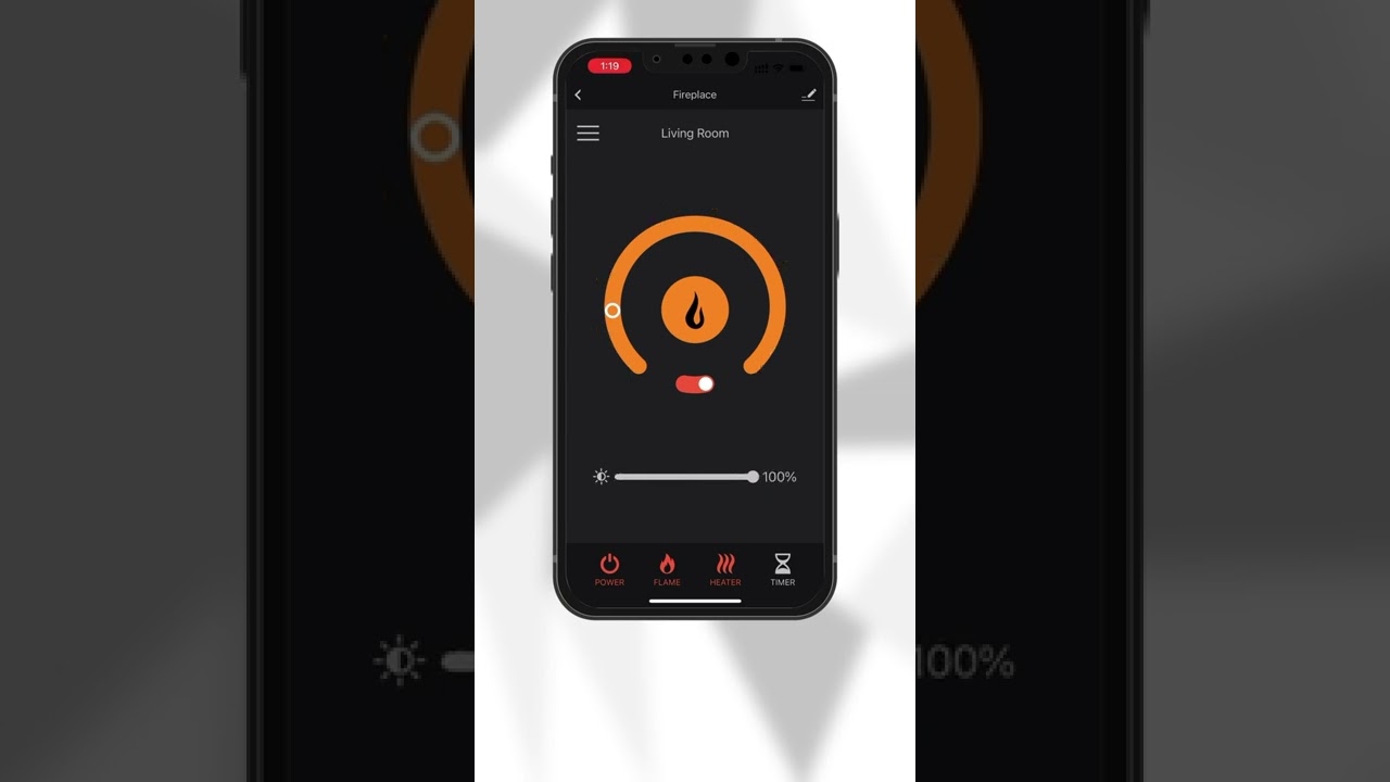 Tuya App fireplace control