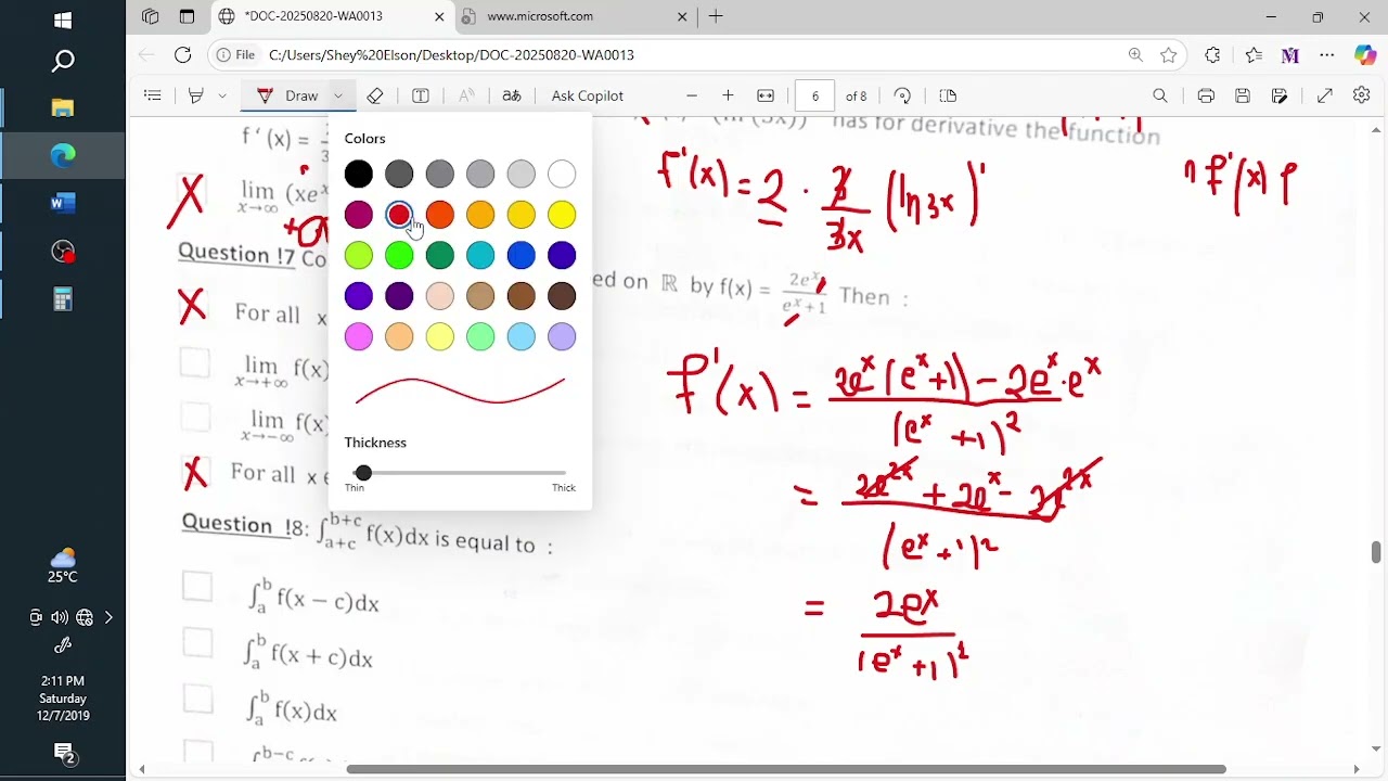 Maths Question 15, 16, 17, 18, 19 AND 20 ; Pk FOKAM 2025 premier concour 😀