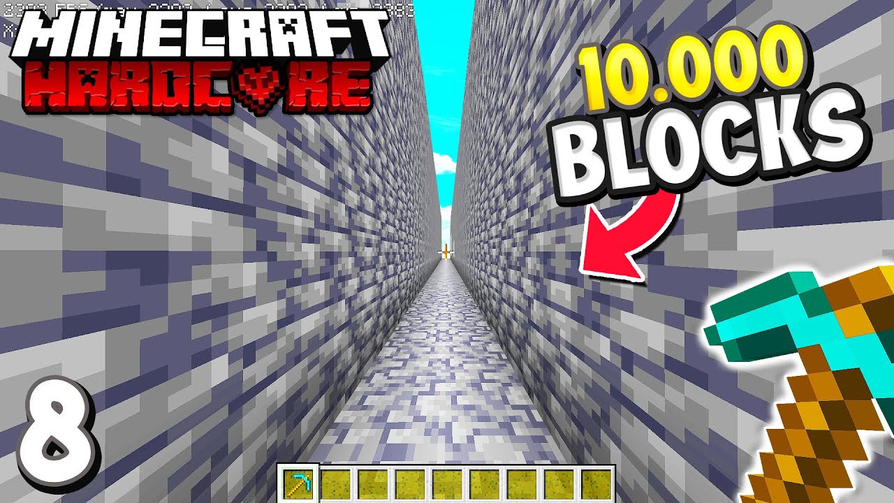 AM MINAT 10.000 DE BLOCK-URI INTR-O SINGURA DIRECTIE PE MINECRAFT HARDCORE!